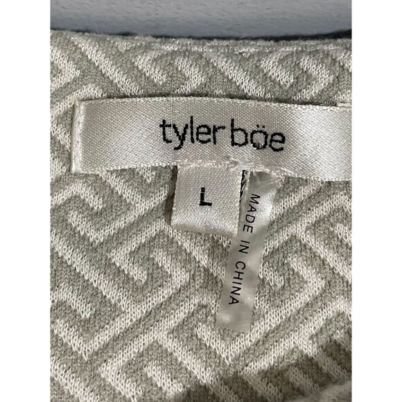 Tyler Böe Beige Geometric Textured Dress With Bell Sleeves Size L - Picture 6 of 12